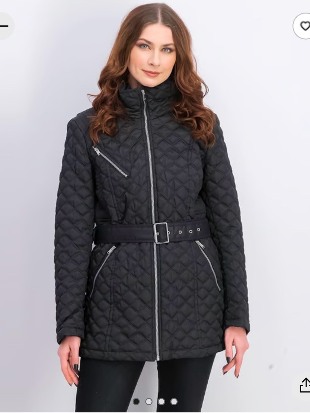 Marc New York Brighton Quilted Belted Women’s Jacket - Deep Charcoal Size M
